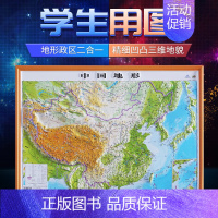 [正版]2023中国地形图 凹凸3D立体地形图 54x37cm 直观展示中国地形地貌学生 学习地理 中国地图出版社博目地