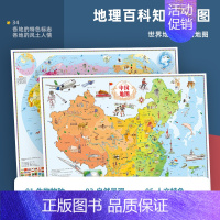 [正版]中国地图挂图2021年新版中国地图和地图墙贴儿童房大尺寸地图小尺寸儿童版地理百科知识撕不烂初中学生小学生用中华