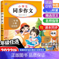 [二年级下册]同步作文 二年级下 [正版]2022新版小学生同步作文二年级下册语文入门起步阅读理解训练小学作文书大全人教