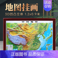 [正版]定制框图中国地图3d立体凹凸地图地形图 尺寸约1.2米X0.9米 三维浮雕 办公室背景墙装饰挂画