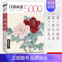 [正版]白描画谱5000例·上篇·花卉蔬果 中国工笔技法花鸟画册集书籍入门初自学者零基础教程材成人手绘临摹勾线名家底稿图