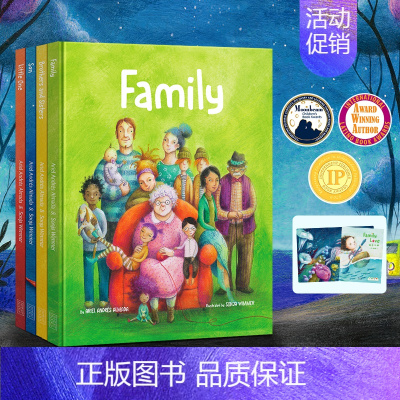 Family Love(全套四本) [正版]文脉新品爱是人生旅途的礼物 睡前读物美国月光童书插画 你是世间所有美好 英文