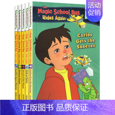 神奇校车再出发5册 [正版]神奇校车章节阅读4册套装 英文原版 The Magic School Bus Chapter