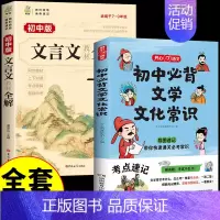 [全套2册]初中文学常识+初中文言文 初中通用 [正版]初中必背文学文化常识2024版人教版语文初中生中国古代历史现代文