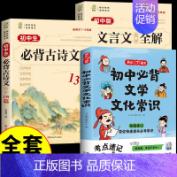 [全套3册]初中文学常识+古诗文+文言文 初中通用 [正版]初中必背文学文化常识2024版人教版语文初中生中国古代历史现