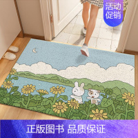 小兔赏花 50*80cm[蹭泥刮土 丝圈] [正版]丝圈入户门刮土防滑地垫家用进门门口耐脏地毯可自由裁剪DIY脚垫
