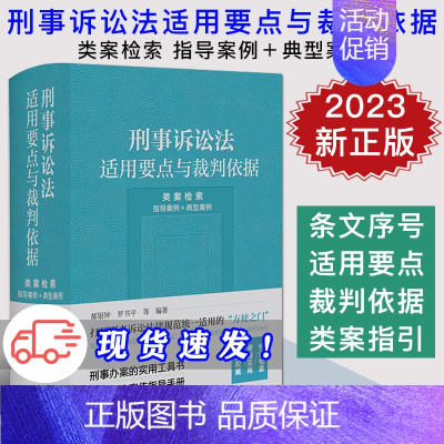 [正版]2023新书 刑事诉讼法适用要点与裁判依据 类案检索 指导案例+典型案例 郝银钟 罗书平 刑事办案实用工具书 法