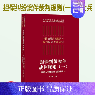 [正版]2019新 担保纠纷案件裁判规则(一)保证人主体资格与担保效力 中国法院类案检索与裁判规则专项研究担保纠纷实务案