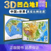 [正版]2024新版中国地图和世界地图 中国地图3d立体 凹凸地图墙贴地形图立体凹凸地图3d背景墙地画学生初中儿童版三维