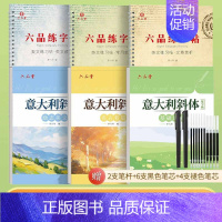 临摹+凹槽-意大利斜体英语字帖共6本 [正版]意大利斜体英语字帖名言名篇励志美文临摹练字帖连笔女生漂亮字体初中生高中生大