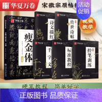 5册装[硬笔教程]瘦金体一本通 [正版]宋徽宗瘦金体一本通字帖硬笔教程5本套 练字帖成人钢笔瘦金体千字文书写技巧临摹书法