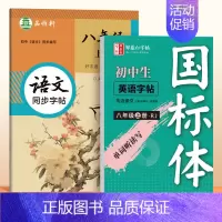 (语文+英语)八年级上册 [正版]国标体英语练字贴初中英语同步字帖练中考七年级上册下八九人教版