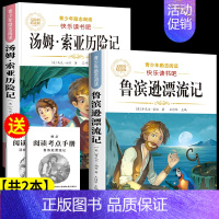 [2册]鲁滨逊漂流记+汤姆索亚历险 [正版]鲁滨逊漂流记六年级下册必读的课外书快乐读书吧全套原著完整版鲁滨孙冰逊漂流记汤