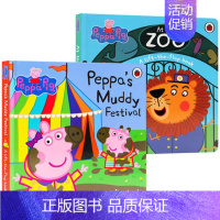 小猪佩奇翻翻书2册 [正版]小猪佩奇 英文原版绘本 6册手掌纸板书 Peppa Pig Little Library 粉