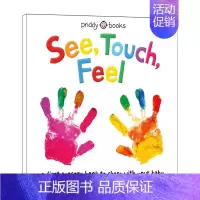 [正版]See Touch Feel 看 摸 感觉 英文原版0-3岁幼儿童英语启蒙认知感知触摸书 早教彩色图画书 进口书