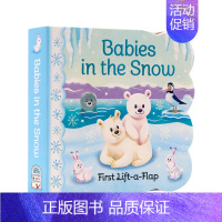 [正版]英文原版绘本 Babies in the Snow 极地宝宝翻翻异形书 萌宝宝 睡前故事低幼宝宝儿童1-3岁英语