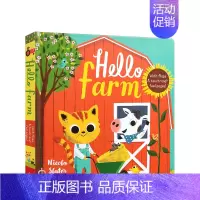 [正版]英文原版 你好,农场 HELLO FARM 学龄前幼儿童英语认知启蒙学习绘本 亲子互动趣味图画故事纸板书农场里的