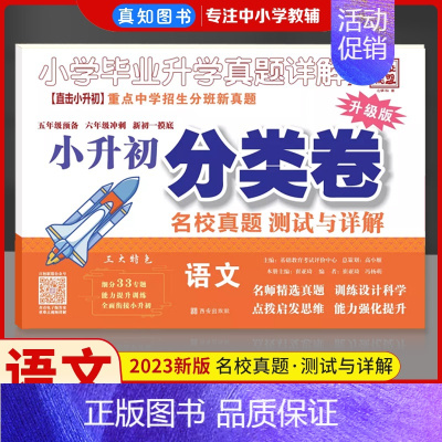 小升初]语文分类卷 小学通用 [正版]全国通用2023百校联盟三四年级五6小升初分班考试卷语文数学英语真题详解分类卷重点