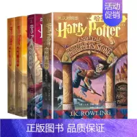 [正版]哈利波特英文原版全集中英双语版全套4册中英文对照哈利波特与魔法石死亡圣器10-12-15岁青少年儿童读物儿童中小