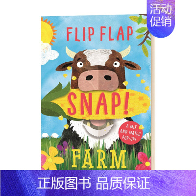 [正版]鬼脸活动玩具书 农场 英文原版绘本 Flip Flap Snap Farm 弹出式立体书 翻翻书 英文版儿童英语