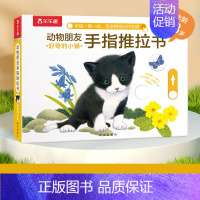 好奇的小猫 [正版]调皮的小狗/动物朋友手指推拉书好奇的小猫忙碌的小兔儿童早教书籍 0-1-2-3岁机关绘本婴儿启蒙读物