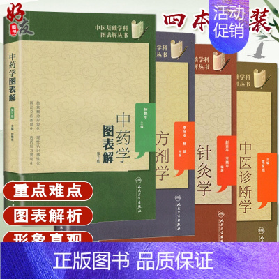 [正版] 中医基础学科图表解丛书 4本 针灸学图表解 第2版+中医诊断学图表解 第2版+中药学图表解 第2版+方剂学