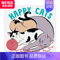 [正版]快乐的猫Happy Cats 3-6岁儿童宠物百科知识启蒙绘画精美绘本 英文原版 猫科类科普 Emi Lenox