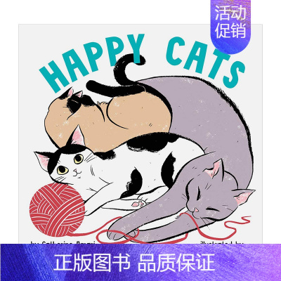 [正版]快乐的猫Happy Cats 3-6岁儿童宠物百科知识启蒙绘画精美绘本 英文原版 猫科类科普 Emi Lenox