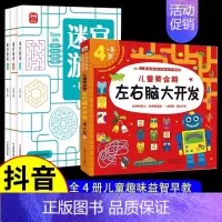 儿童黄金期左右脑大开发(4-5岁)+迷宫游戏(全3册) 共4册 [正版]迷宫游戏专注力训练书 3-6-8-10岁以上幼儿