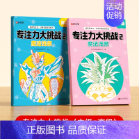 中级+高级 [正版]时光学专注力大挑战魔法线条全4册 自由涂色思维训练全脑开发益智游戏在游戏中提升思维能力趣味大挑战提升