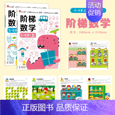 阶梯数学5-6岁(全2册) [正版]全脑开发700题儿童思维训练2-3岁全脑开发三岁宝宝数学逻辑书本两岁幼儿益智游戏书籍