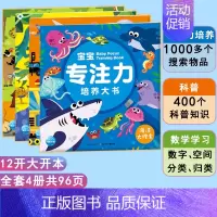 [正版]四册宝宝专注力培养大书训练书绘本思维逻辑训练书籍 益智游戏书3456岁 启蒙早教捉迷藏找不同全脑开发儿童观察力隐