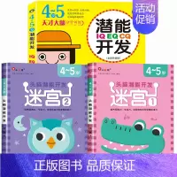 全套3册[4-5岁]迷宫+潜能开发 [正版]迷宫训练书3-4-5-6岁 专注力训练注意力训练走迷宫的书大冒险儿童益智书籍
