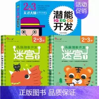 全套3册[2-3岁]迷宫+潜能开发 [正版]迷宫训练书3-4-5-6岁 专注力训练注意力训练走迷宫的书大冒险儿童益智书籍