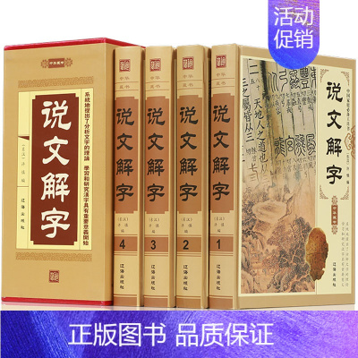 [正版]《说文解字》 精装4册语言文字中国家庭工具书中华藏书古典文学文字研究工具书趣说汉字说文解字详解 古代汉语字典 原