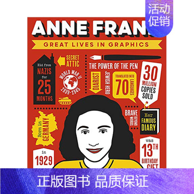 [正版]安妮·弗兰克Anne Frank 大人物漫游记青少年科普知识读物彩图精装百科图册 英文原版 人文历史人物 善