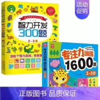 [2-3岁]专注力训练+智力开发300题 [正版]智力开发600题6-7岁儿童益智思维逻辑训练书左右脑综合能力专注力大脑