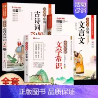 [全3册]古诗词+文言文+文学常识 小学通用 [正版]小学生必背古诗词75首十80首人教注音版 文言文古诗文大全一本通一