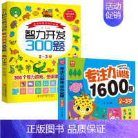 [2-3岁]专注力训练+智力开发300题 [正版]智力开发600题5-6岁 左右脑综合能力训练600题儿童大脑潜能智力开