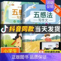 [2本]五感法作文方法技巧+素材积累 小学通用 [正版]五感法写作文二年级三到六年级小学生作文大全五感法写作技巧与方法素