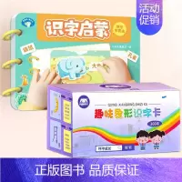 [+2元得300张字卡]识字启蒙+有图识字卡 [正版]3到6岁宝宝识字启蒙游戏书幼儿园看图认字卡片魔术贴象形字识2000