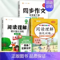 [3本]阅读真题+同步阅读理解+同步作文(下册) 小学五年级 [正版]2024五年级阅读理解专项训练人教版下册上册小学语