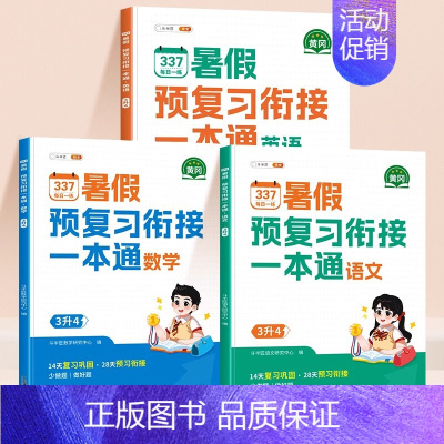 [暑假作业❤️3本]语文+数学+英语 三升四 [正版]2024新版暑假衔接一年级下册二三年级四五六年级语文数学英语人教版