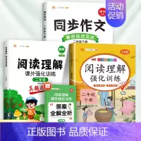 [3本]阅读真题+同步阅读理解+同步作文(下册) 小学二年级 [正版]阅读理解专项训练书二年级下册上册人教版小学语文课外
