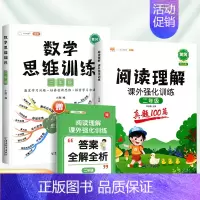 [2本]阅读真题+数学思维训练(全一册) 小学二年级 [正版]阅读理解专项训练书二年级下册上册人教版小学语文课外阅读训练