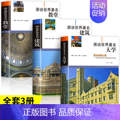 [正版]3册图说世界著名教堂建筑大学全球有代表性的各式经典伟大的建筑教堂建筑的概况结构特点特色和功能揭秘中外名建筑书籍