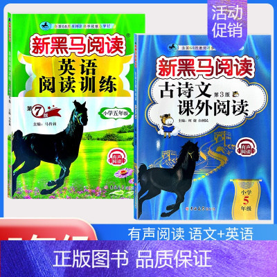 古诗文课外阅读+阅读训练[2本] 小学五年级 [正版]2024年五年级 现代文+古诗文课外阅读训练小学5年级上册下册全一