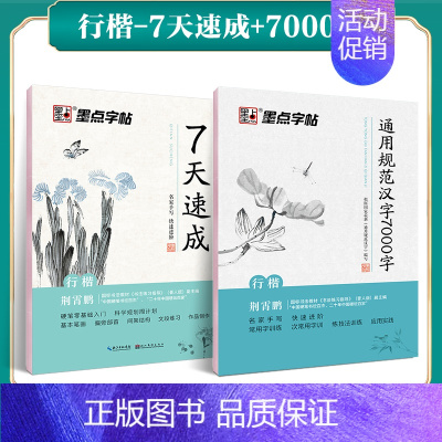 [行楷2本装]7天速成+7000字(荆霄鹏) [正版]行书字帖练字大学生荆霄鹏行楷字帖男生霸气潇洒仿宋体行书行楷楷书练字