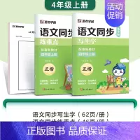 [全新升级2本套]4年级上册---练生字+练重点 [正版]一年级上册练字小学生语文同步生字描红人教版二三年级下册暑假作业