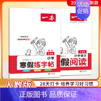 字帖+阅读 小学四年级 [正版]2024一本寒假练字帖寒假衔接一年级二年级三年级四五六年级寒假阅读口算作业寒假写字天天练